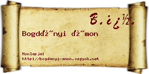 Bogdányi Ámon névjegykártya